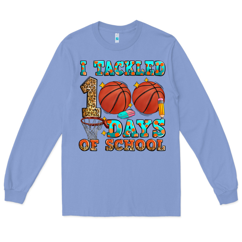 I Tackled 100 Days Of School Basketball Long Sleeve Tee by Zillion Design Studio | Teevron