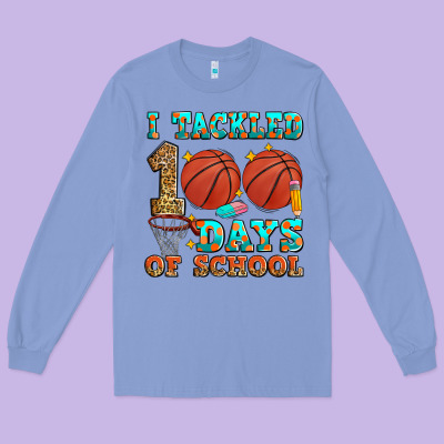 I Tackled 100 Days Of School Basketball Long Sleeve Tee Designed By Zillion Design Studio