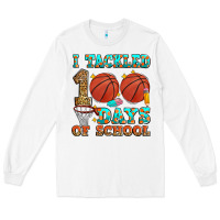 White i tackled 100 days of school basketball Long Sleeve Tee - Zillion Design Studio