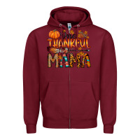 Burgundy one thankful mama Zipper Hoodie - RacoonDesign