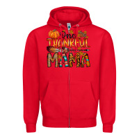 Red one thankful mama Zipper Hoodie - RacoonDesign