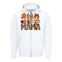 White one thankful mama Zipper Hoodie - RacoonDesign