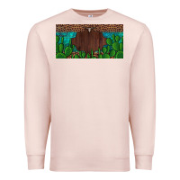 Pale Pink western cactus leopard and turquoise custom nametext license plate Premium Sweatshirt - Artiststas