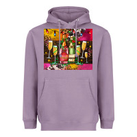 Lavender Christmas champagne bottles and Heavyweight Hoodie - AdoDesignShop