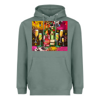 Sage Christmas champagne bottles and Heavyweight Hoodie - AdoDesignShop