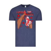 Vintage Denim Bright Red I Have Two Moods Afro Girl Sneakers Vintage Tee - texasbilliewilder