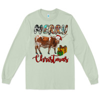 Matcha Texas Longhorn Merry Christmas Long Sleeve Tee - RanaPortraitStore
