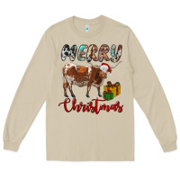 Mushroom Texas Longhorn Merry Christmas Long Sleeve Tee - RanaPortraitStore