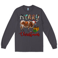 Smoke Texas Longhorn Merry Christmas Long Sleeve Tee - RanaPortraitStore