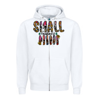 White small business mini Zipper Hoodie - CowhideDigitalArt