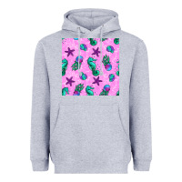 Heather Grey summer ocean seamless pattern Heavyweight Hoodie - BundleAndBundleShop