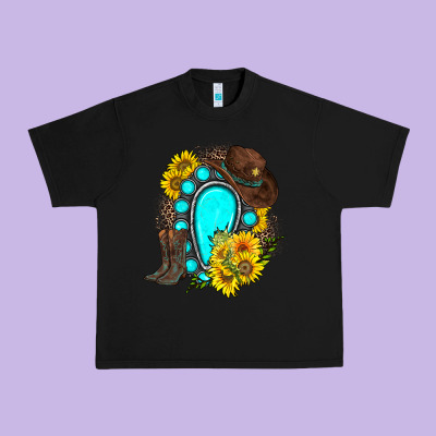 Western Turquoise Gemstone Urban Heavy Tee Designed By Zillion Design Studio