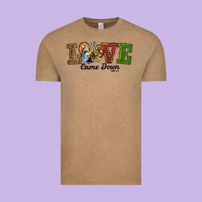 Vintage Tee Love Came Down Baby Jesus Christmas