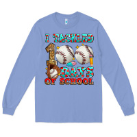 Colony Blue i tackled 100 days of school baseball Long Sleeve Tee - Zillion Design Studio