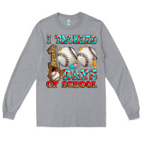 Heather Grey i tackled 100 days of school baseball Long Sleeve Tee - Zillion Design Studio