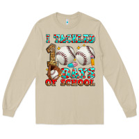Mushroom i tackled 100 days of school baseball Long Sleeve Tee - Zillion Design Studio