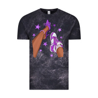 Cloud Black Purple Afro Girl Sneakers and Heels Vintage Tee - texasbilliewilder