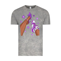 Cloud Rock Purple Afro Girl Sneakers and Heels Vintage Tee - texasbilliewilder