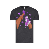 Vintage Black Purple Afro Girl Sneakers and Heels Vintage Tee - texasbilliewilder