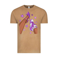 Vintage Camel Purple Afro Girl Sneakers and Heels Vintage Tee - texasbilliewilder