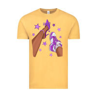 Vintage Mustard Purple Afro Girl Sneakers and Heels Vintage Tee - texasbilliewilder