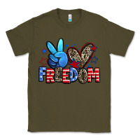 Army Green peace love freedom Classic Tee - Zillion Design Studio