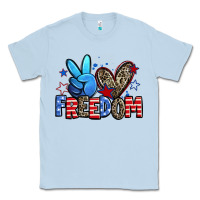 Dusty Blue peace love freedom Classic Tee - Zillion Design Studio