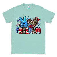Seafoam peace love freedom Classic Tee - Zillion Design Studio