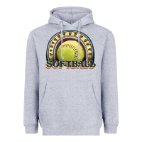 Heather Grey softball rainbow Heavyweight Hoodie - JahusDesignShop