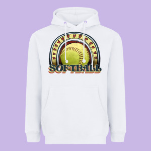 Softball Rainbow Heavyweight Hoodie Designed By Jahusdesignshop