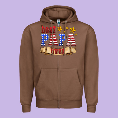 Best Papa Ever Zipper Hoodie Designed By Hra Design Shop