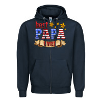 Navy best papa ever Zipper Hoodie - HRA Design Shop