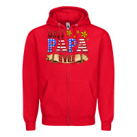 Red best papa ever Zipper Hoodie - HRA Design Shop