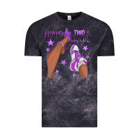 Cloud Black Purple I Have Two Moods Afro Girl Sneakers Vintage Tee - texasbilliewilder