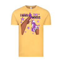 Vintage Mustard Purple I Have Two Moods Afro Girl Sneakers Vintage Tee - texasbilliewilder
