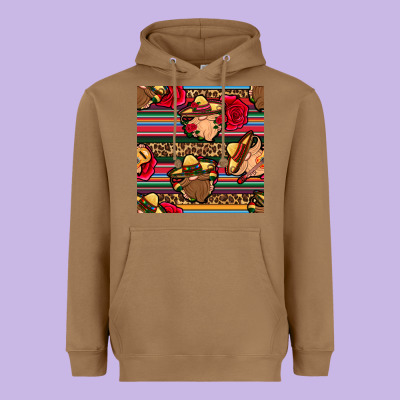 Mexican Gnomes Seamless Pattern Heavyweight Hoodie Designed By Bundleandbundleshop