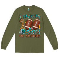 Army Green i tackled 100 days of school american football Long Sleeve Tee - Zillion Design Studio