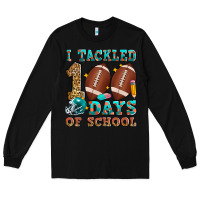 Black i tackled 100 days of school american football Long Sleeve Tee - Zillion Design Studio