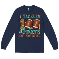 Navy i tackled 100 days of school american football Long Sleeve Tee - Zillion Design Studio