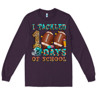 Plum i tackled 100 days of school american football Long Sleeve Tee - Zillion Design Studio