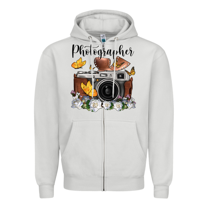 Photographer Floral Butterfly Film Roll Vintage Camera Zipper Hoodie by FaDigitalArtStudio | Teevron