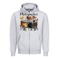 Heather Grey photographer floral butterfly film roll vintage camera Zipper Hoodie - FaDigitalArtStudio