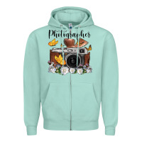 Seafoam photographer floral butterfly film roll vintage camera Zipper Hoodie - FaDigitalArtStudio