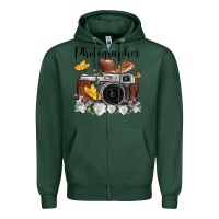 Sports Green photographer floral butterfly film roll vintage camera Zipper Hoodie - FaDigitalArtStudio