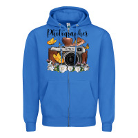 True Royal photographer floral butterfly film roll vintage camera Zipper Hoodie - FaDigitalArtStudio