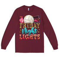 Burgundy friday night lights volleyball Long Sleeve Tee - Zillion Design Studio