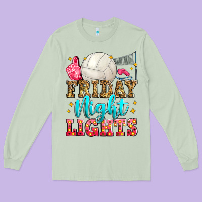 Friday Night Lights Volleyball Long Sleeve Tee Designed By Zillion Design Studio
