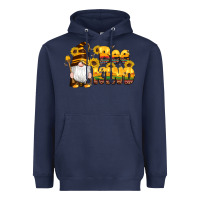 Navy western bee kind gnomes bee honey sunflowers leopard serape Heavyweight Hoodie - Artiststas