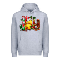 Heather Grey joy with softball Premium Hoodie - AdoDesignShop