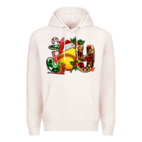 Pale Pink joy with softball Premium Hoodie - AdoDesignShop